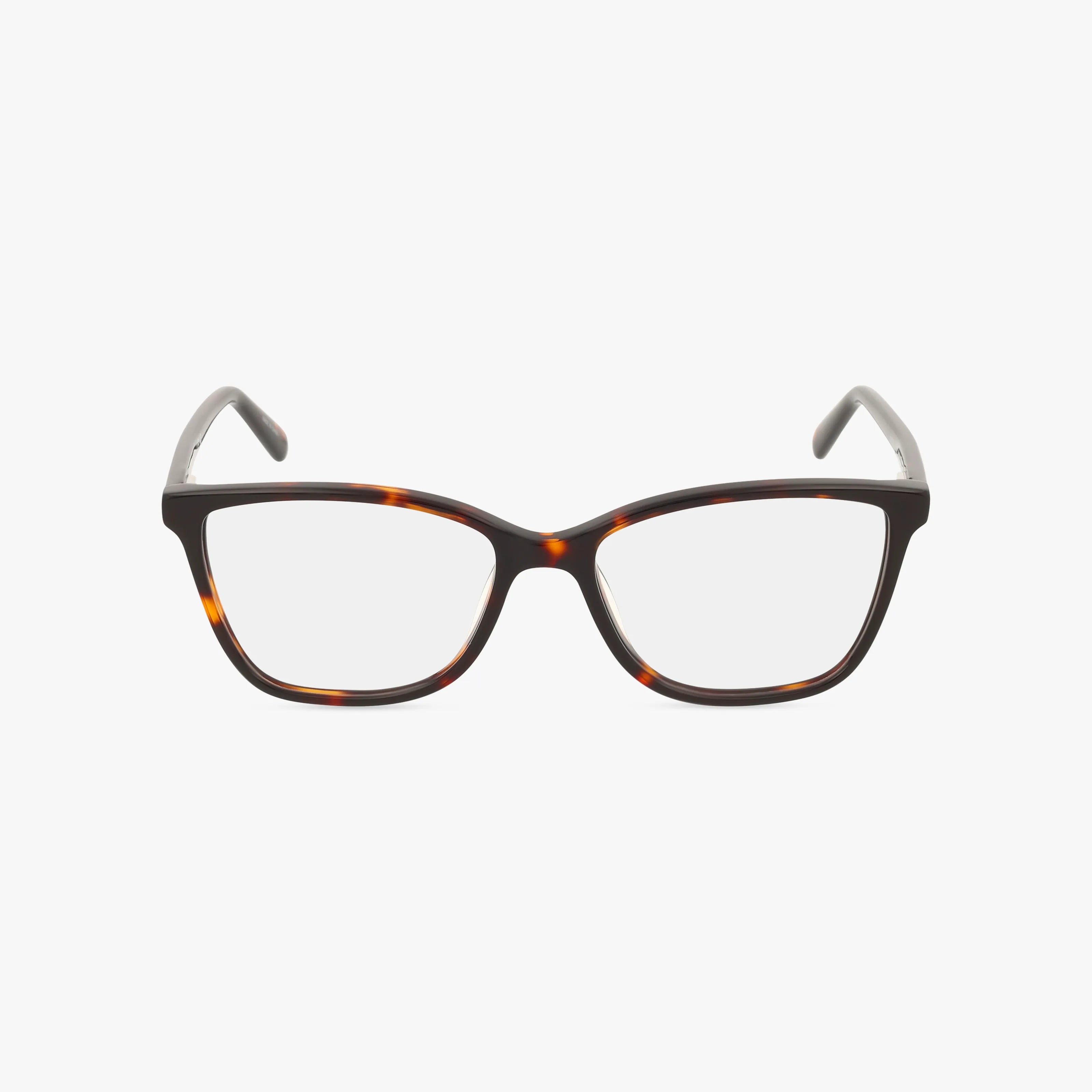 The Nine West NW5226N features modern rectangular frames in dark tortoiseshell with clear prescription lenses, shown on a white background.