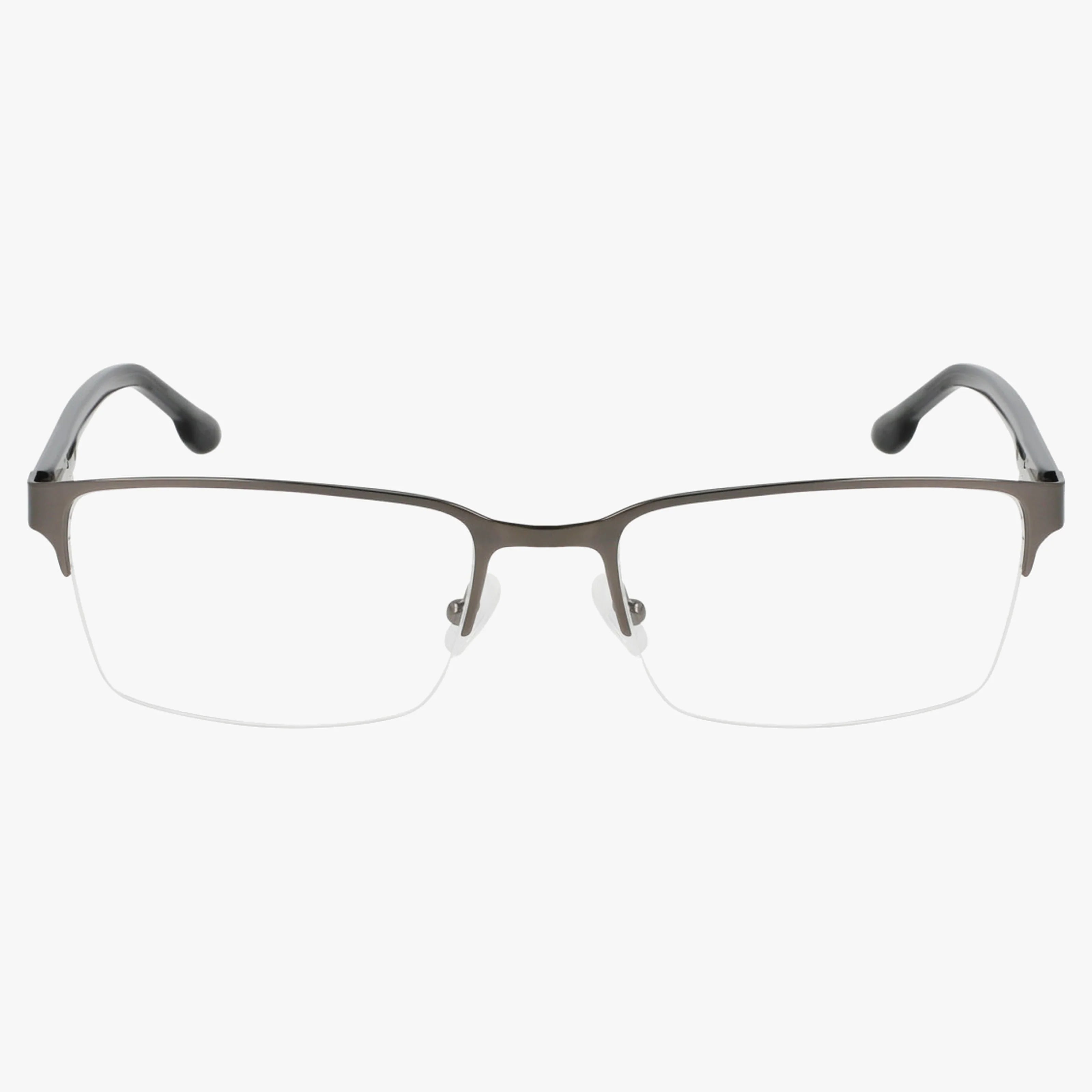 Columbia C3047N semi-rimless eyeglasses feature a thin, dark metallic top frame and clear blue light lenses—stylish and modern eyewear displayed on a plain white background.