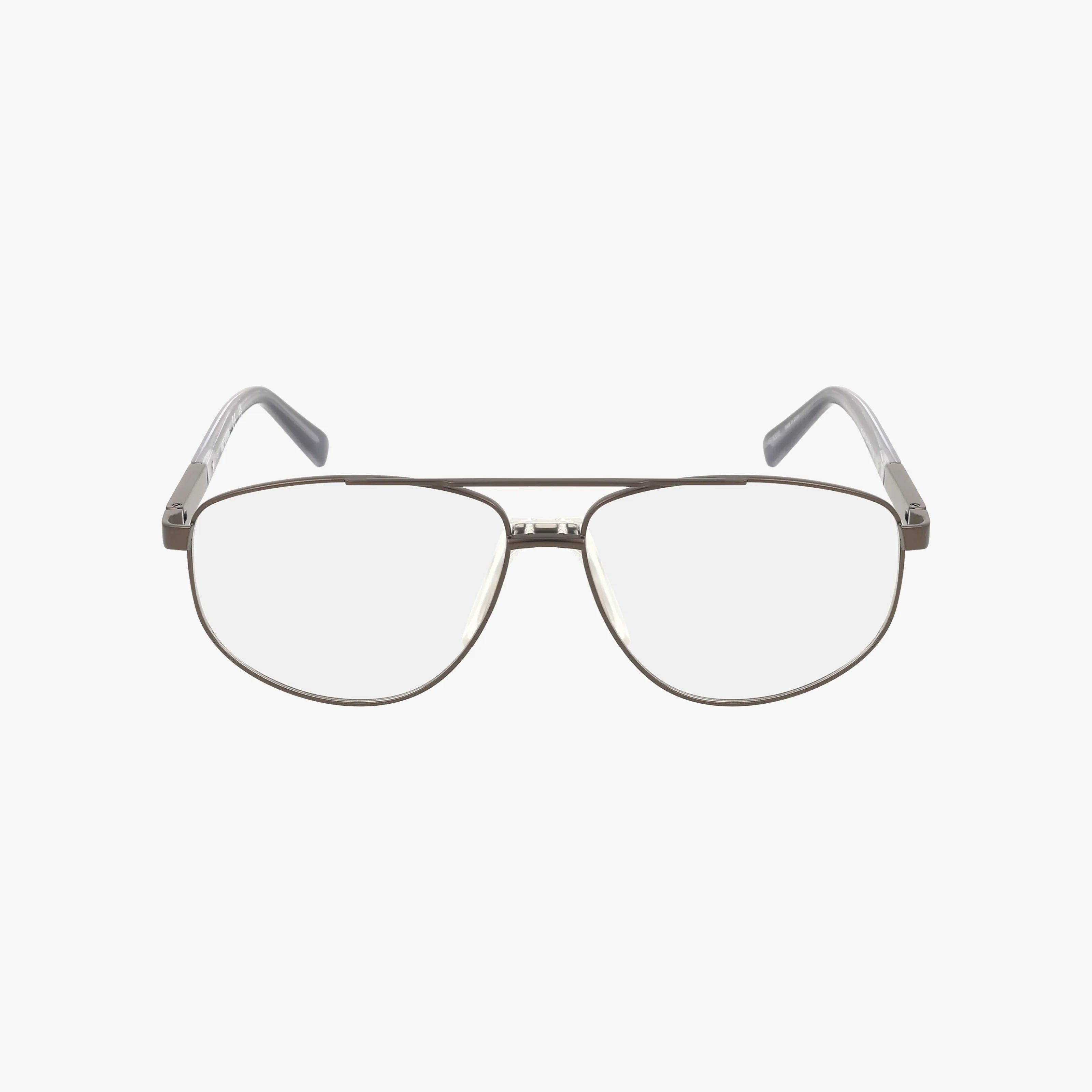 The Harley Davidson HD0977 eyeglasses feature clear lenses and a thin silver metal aviator frame, combining classic style with modern confidence. Displayed on a plain white background.