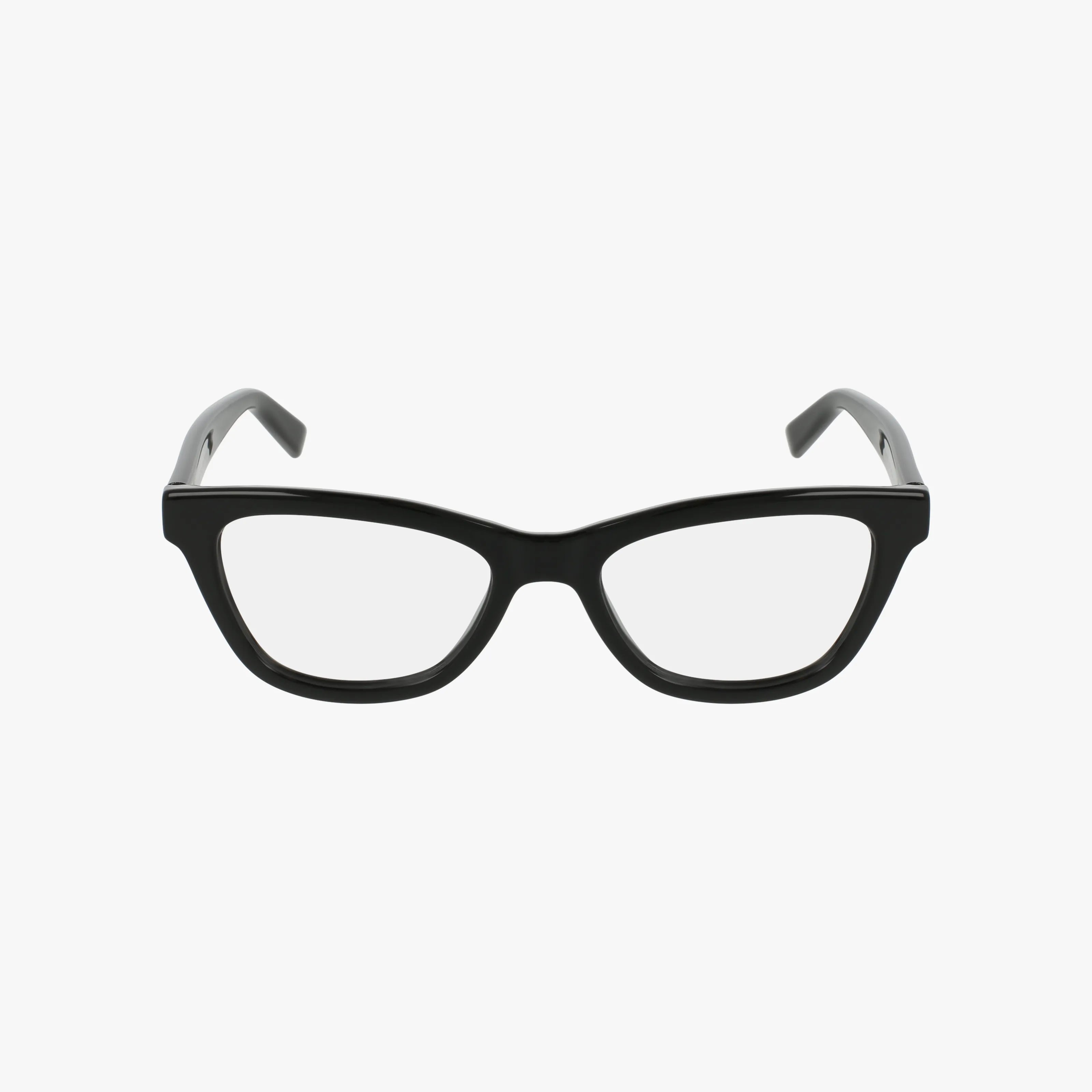 Gucci 1983O eyeglasses feature a classic black cat-eye frame and clear lenses, displayed from the front against a plain white background.